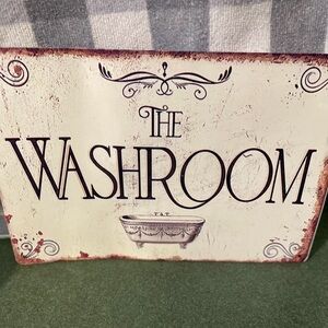 Vintage Style Washroom Sign